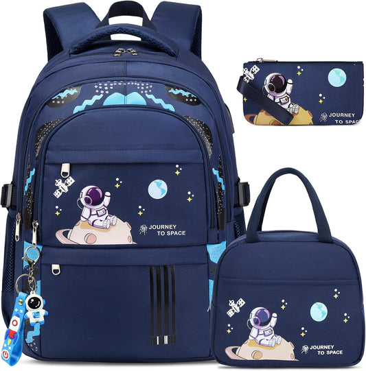 ACESAK Astronaut Backpack for Boys - Boy Backpack Schoolbag with Lunch Bag
