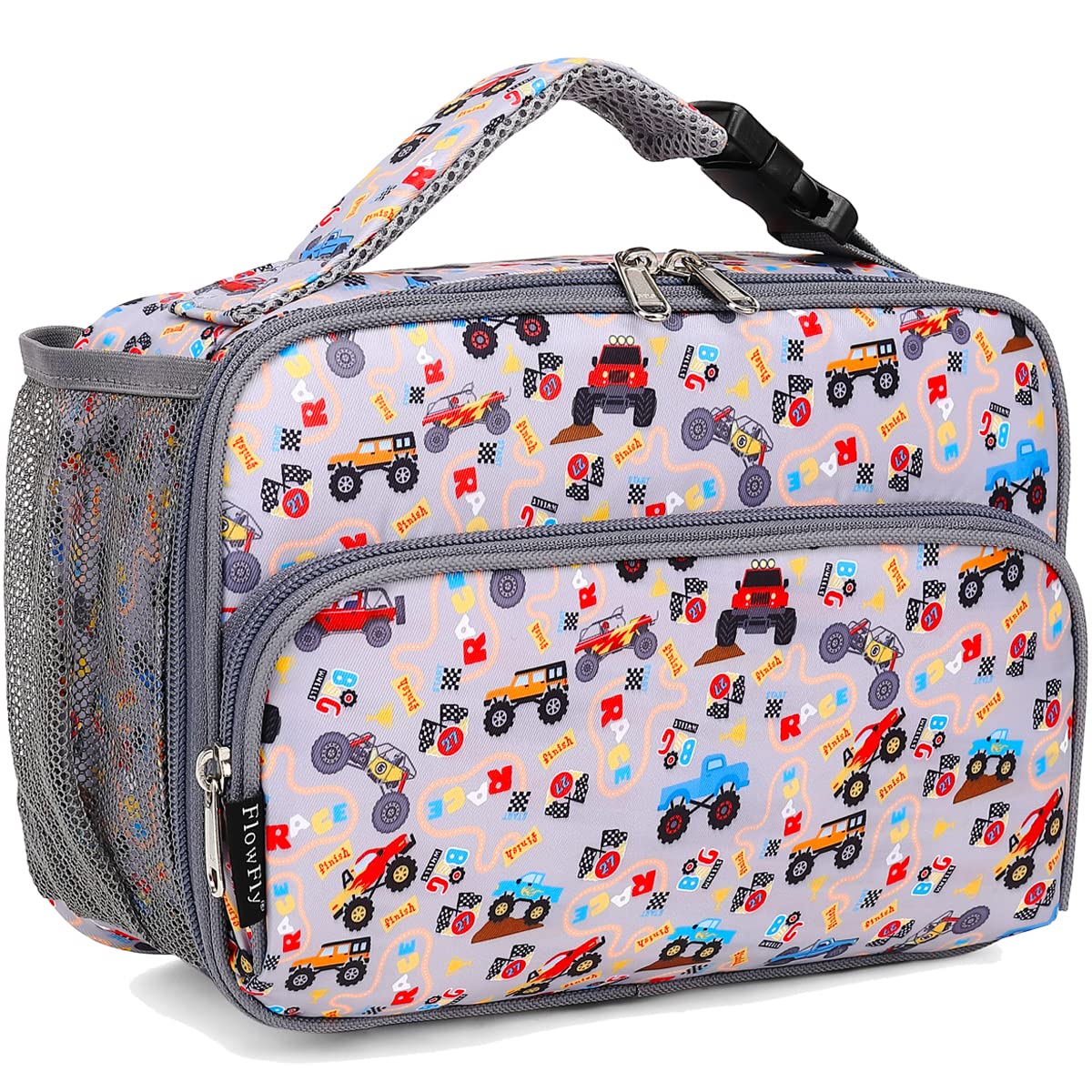 FlowFly Kids Lunch box Insulated Soft Bag Mini Cooler Back to School Thermal Meal Tote Kit for Girls, Boys, Car