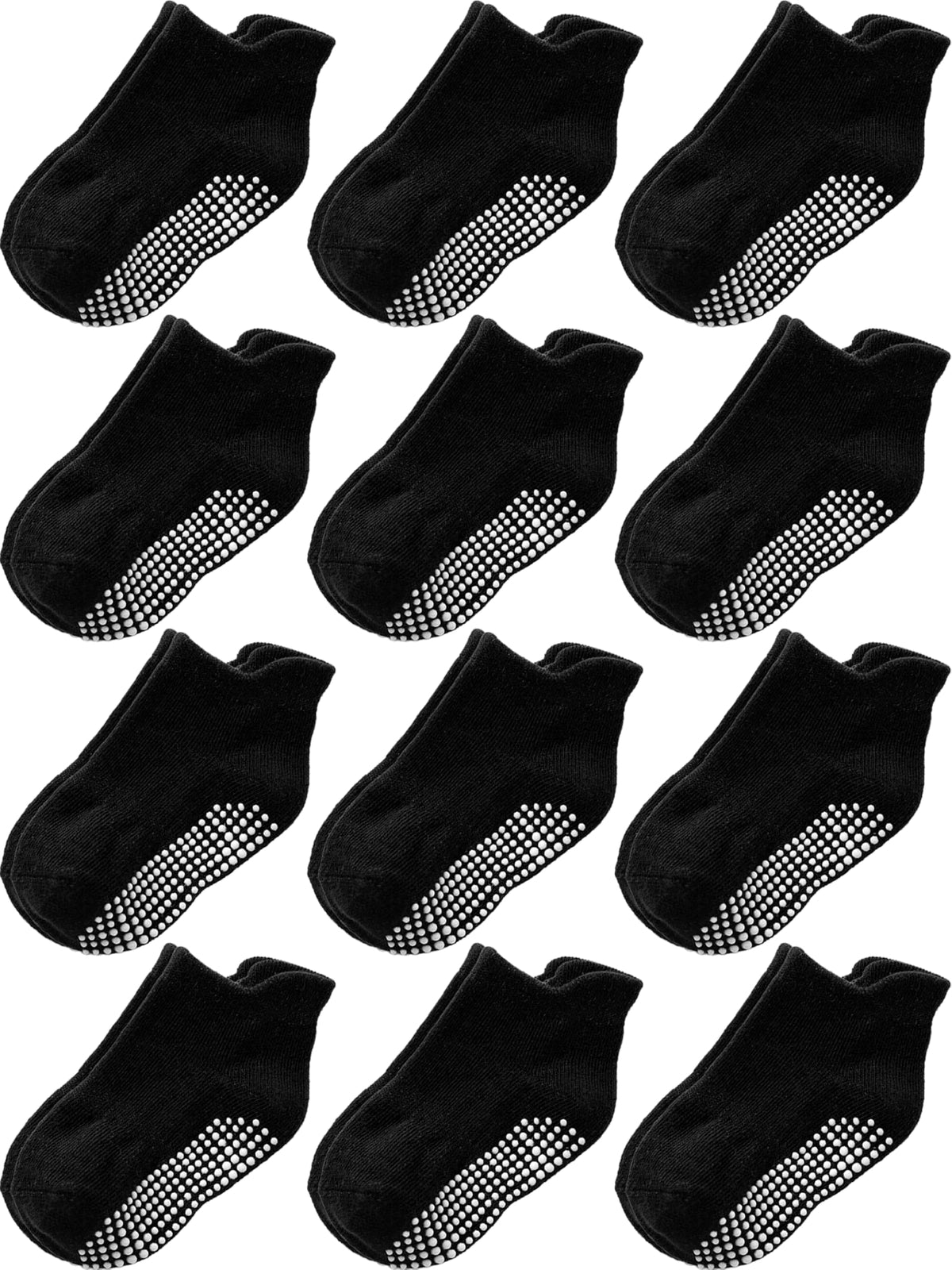 Baby Toddler Socks Grip Non Slip Boys Girls Kids Cotton 12 Pack Ankle Socks