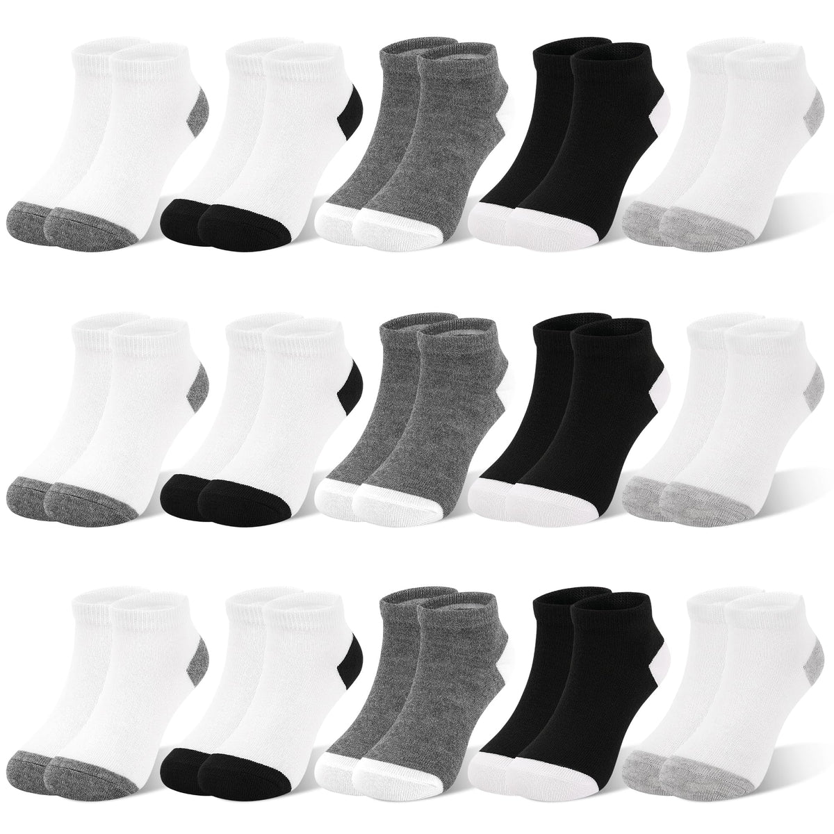 GENTABY 15 Pairs Toddler Socks for Kids Boys Low Cut Ankle Socks 1-13 Years