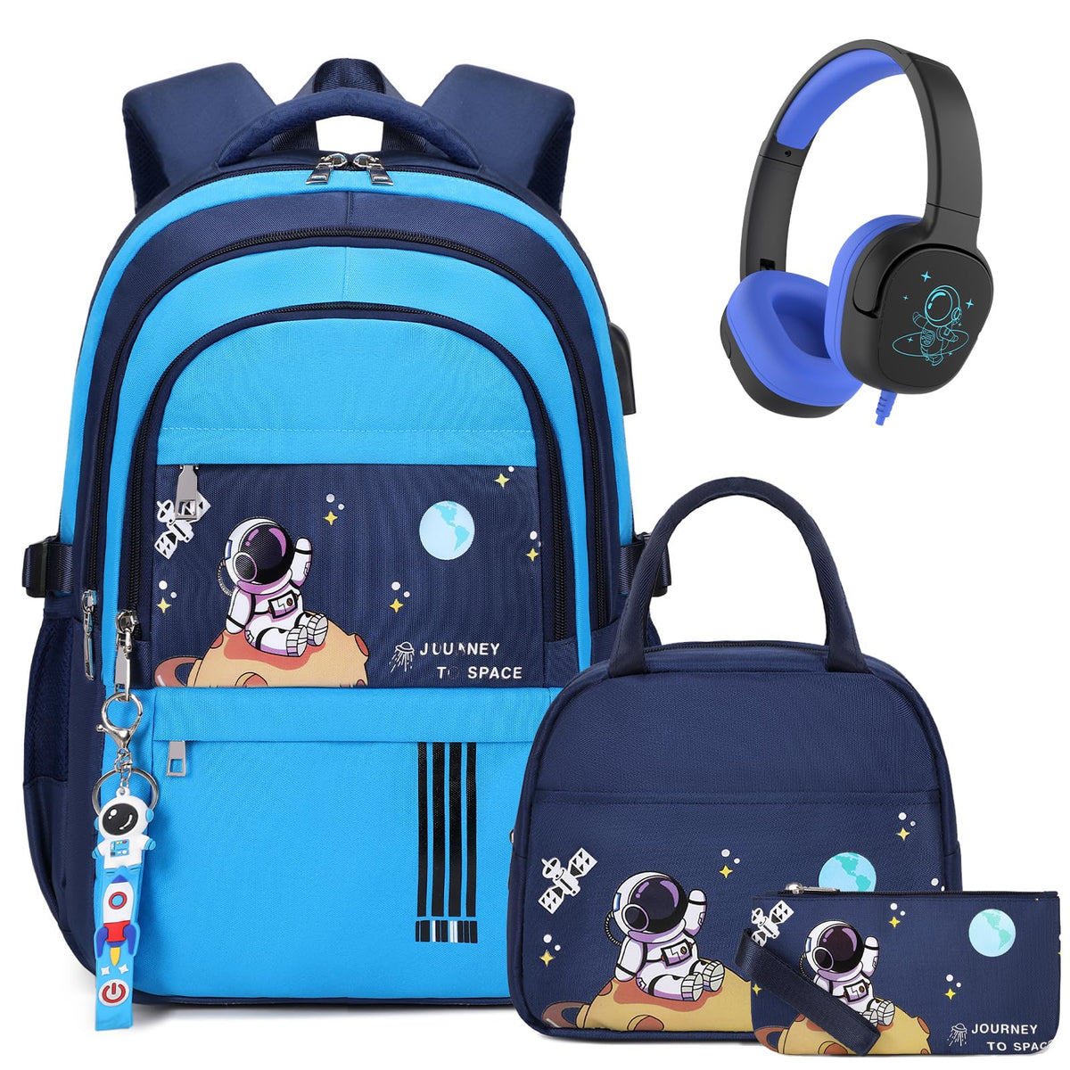 ACESAK Astronaut Backpack for Boys - Boy Backpack Schoolbag with Lunch Bag
