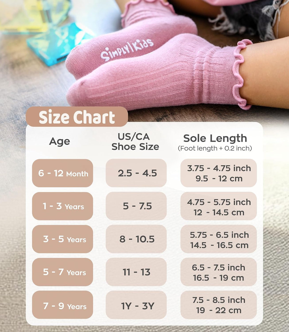 6 Pairs Toddler Ruffle Socks, 0-9 Years, Baby Little Girl Kids Grip Socks