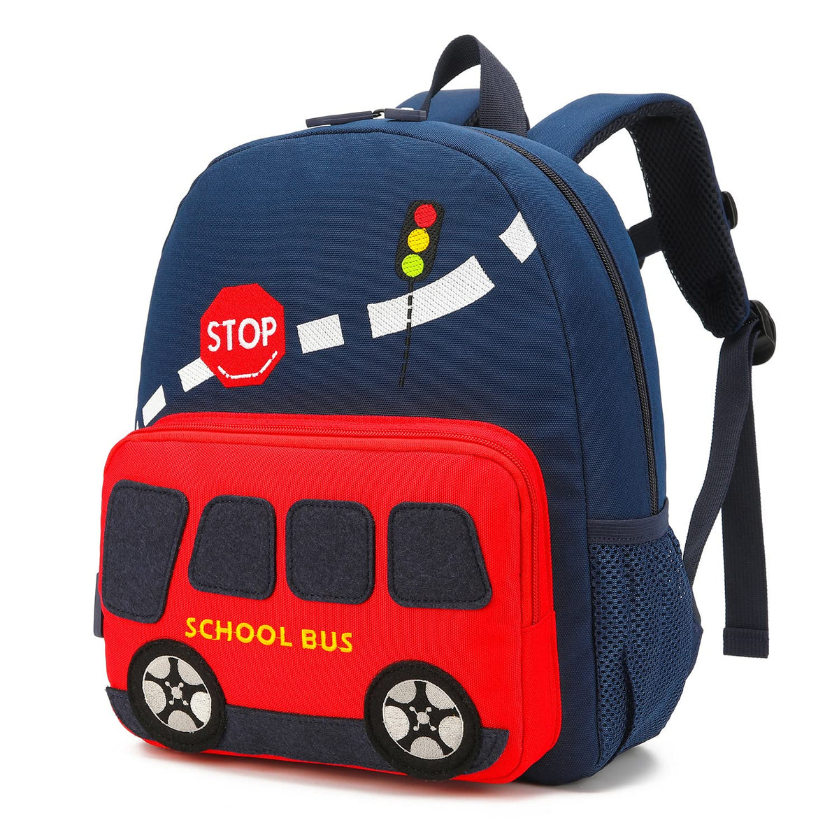 willikiva Car Dinosaur Kids Toddler Backpack for Boys and Girls Children Waterproof Preschool Bag(Red Music Party)