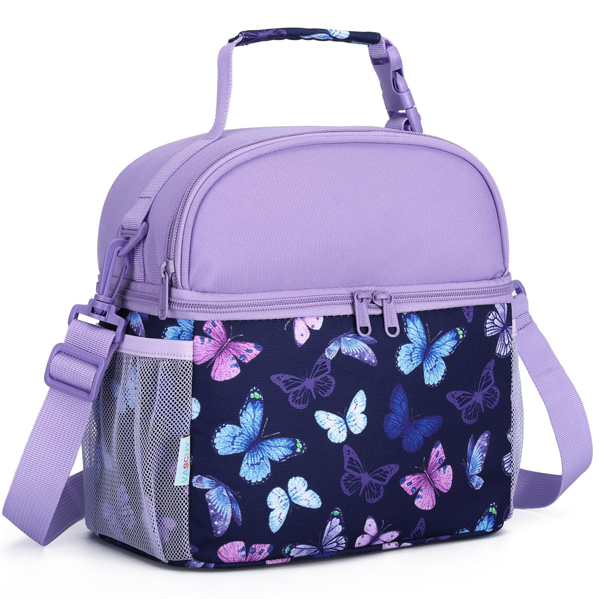 VASCHY Lunch Box Bag for Kids, Insulated Lightweight Lunch Box Tote for Toddler Girls School Daycare Kindergarten Pink Dino Print