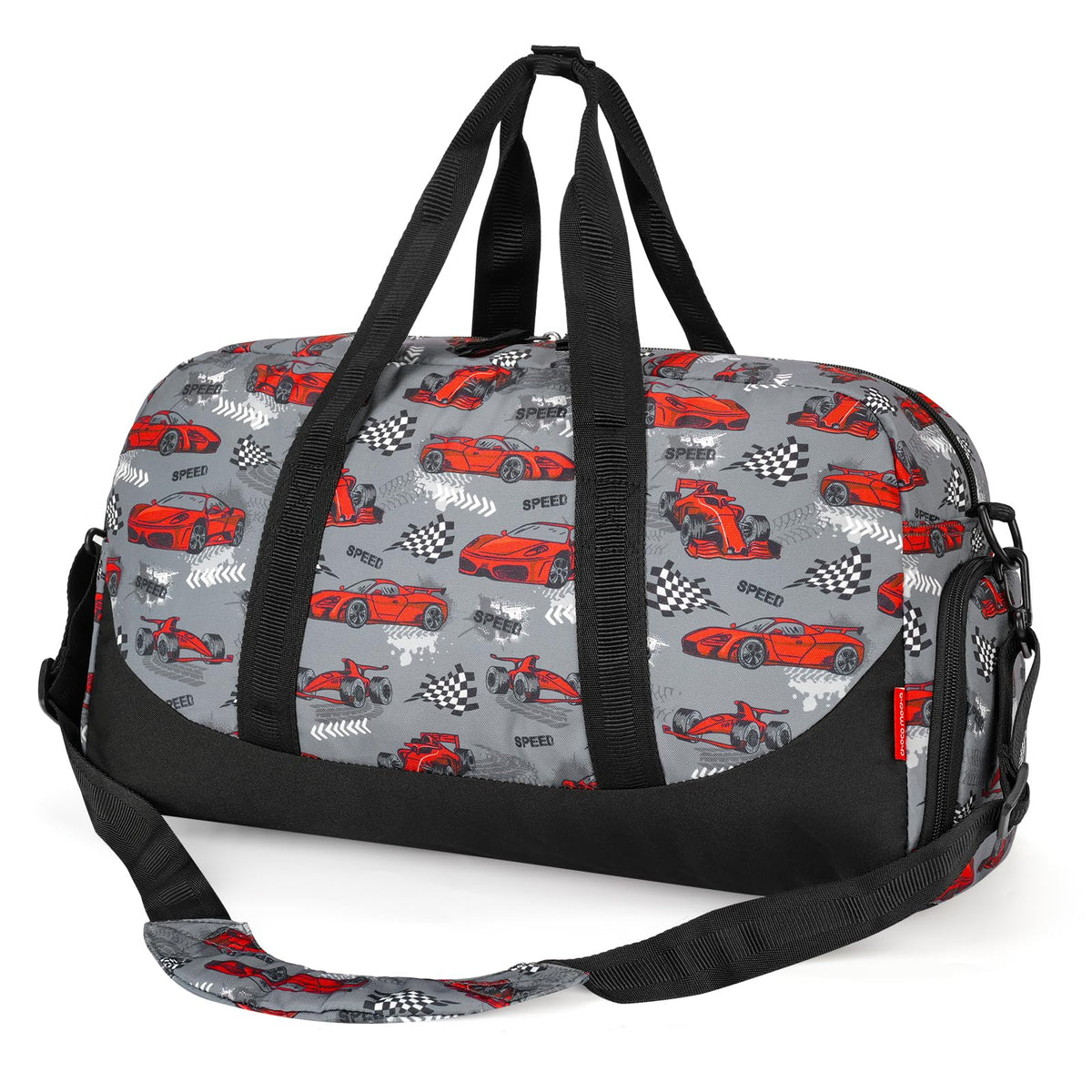 Choco Mocha Kids Duffle Bag, Boys Basketball Overnight Travel Bags for Weekender Kid with Shoes Compartment, Large Sleepover Bag for Gym Blue
