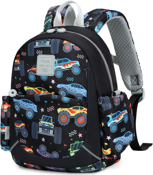 CAMTOP Toddler Backpack for Boys Girls 2-4, 12" H Kids Backpacks for Kindergarten Preschool, Small Bookbag for Daycare Travel (Black, 12''- Not fit A4 folder)