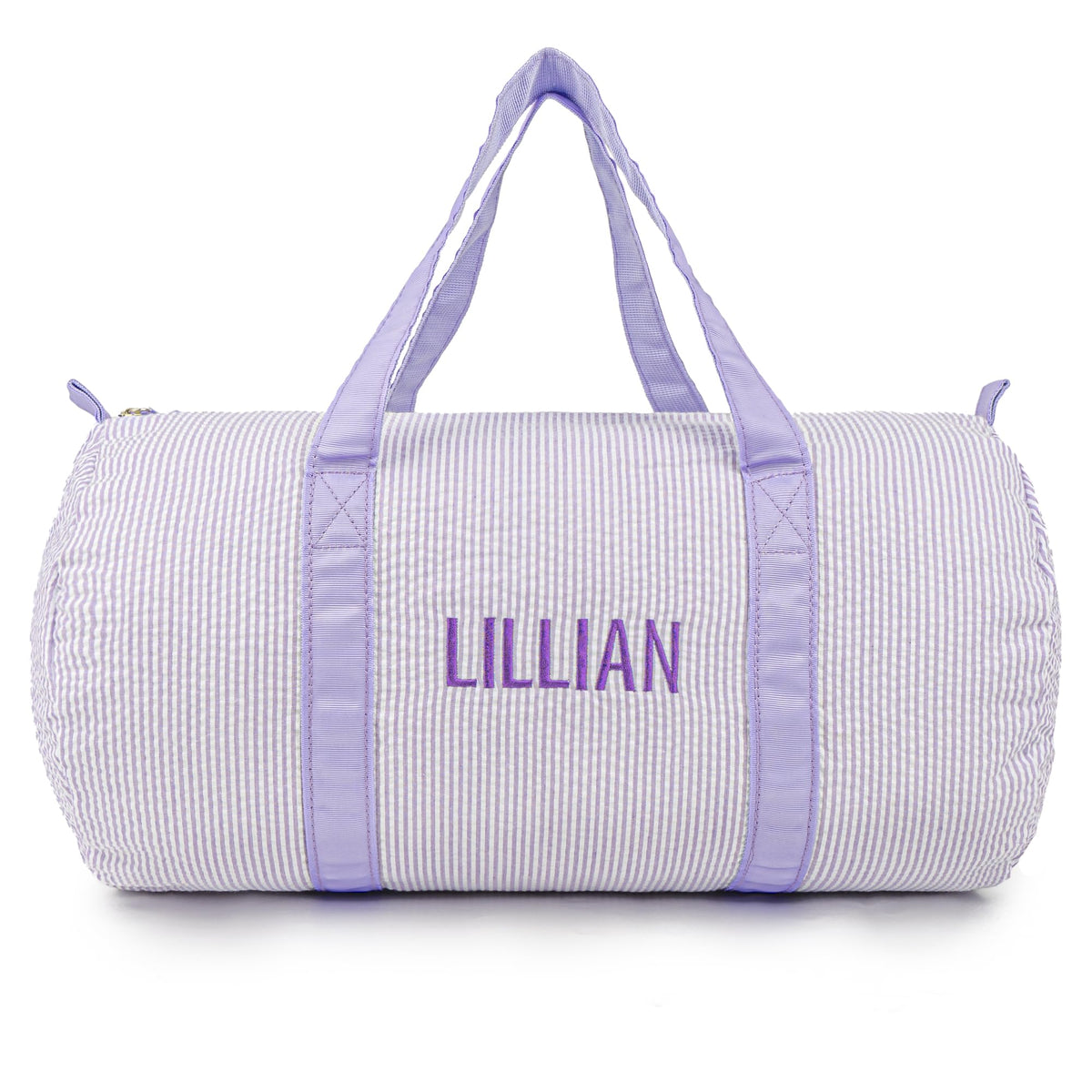 MT WORLD Personalized Duffle Bag for Kid Seersucker Cloth Overnight Duffel Bag with Name Toddler Travel Bag Custom Weekender Bag Child Small Sports Gym Ballet Dance bag Little Girls Boys (Light Blue)