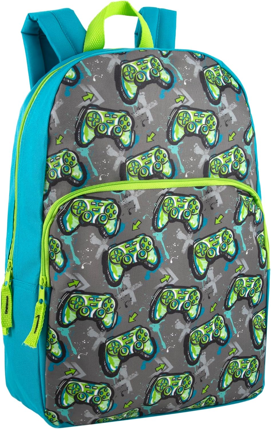 Trail maker Fun School Backpack for Elementary Middle School Girls and Boys | 17 Inch Printed Backpacks for School Kids, Travel (Game Controllers)