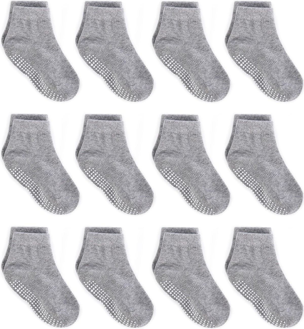 Zaples Baby Non Slip Grip Ankle Socks with Non Skid Soles for Infants Toddlers Kids Boys Girls