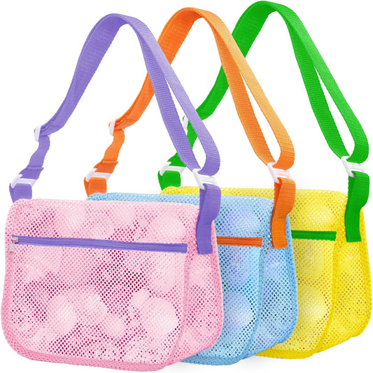 3Pcs Seashell Collecting Bags with Adjustable Shoulder Straps,New