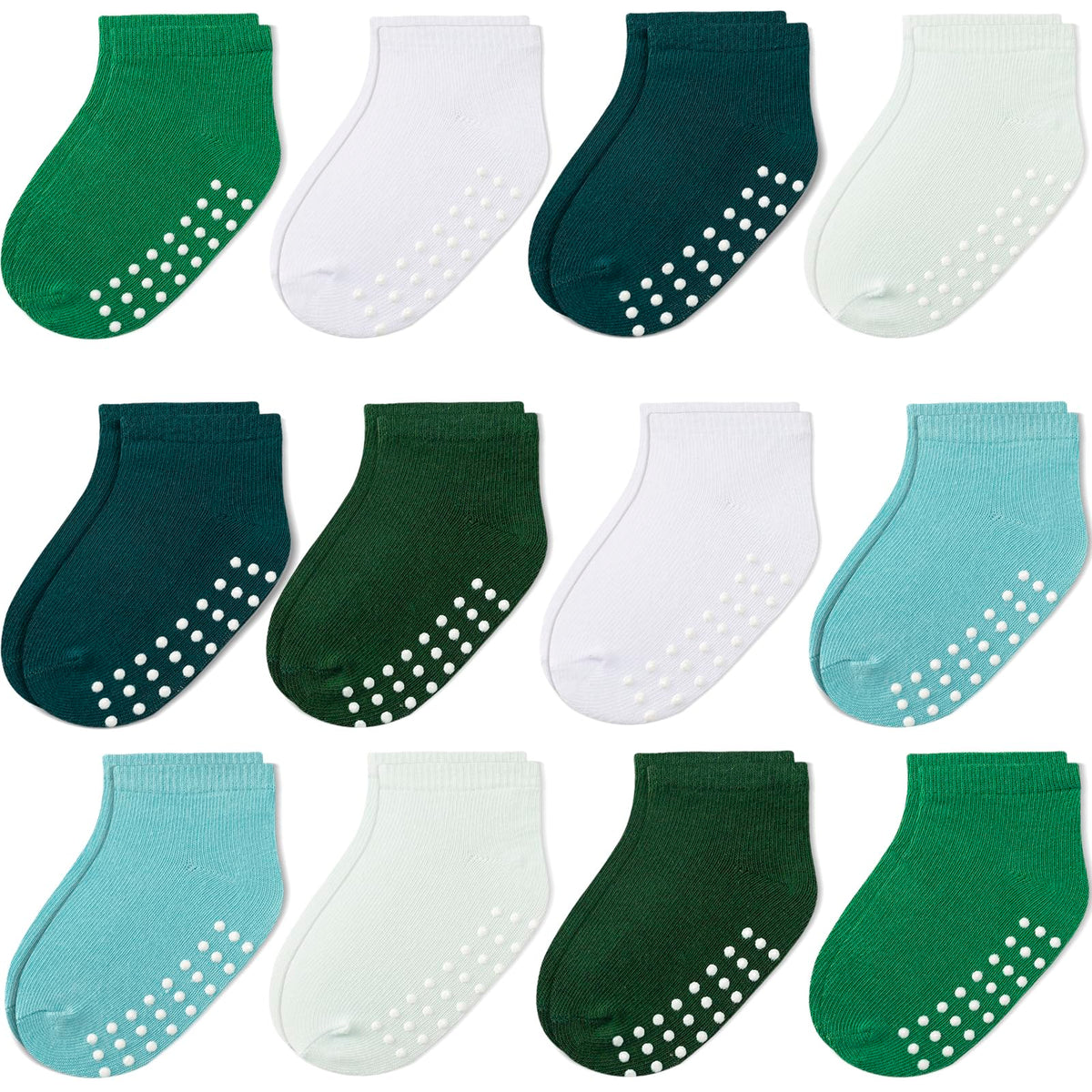 Baby Non-Slip Ankle Socks 12 Pack Soft Cotton for Infant Toddlers Girl Boy