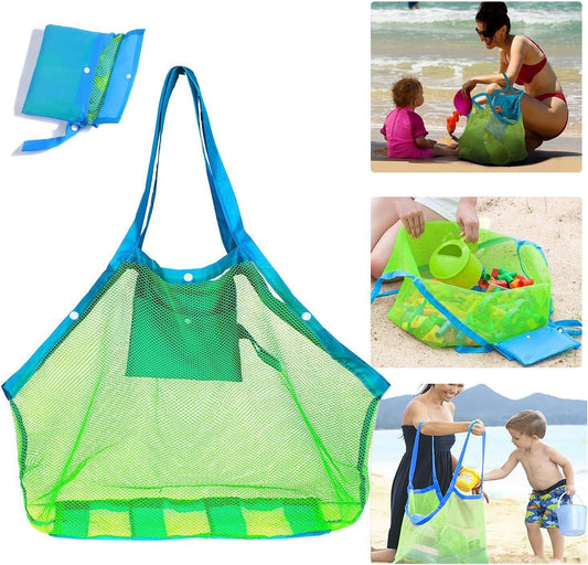 SupMLC Mesh Extra Large Beach Bags and Totes - Holds Toys, Towels, Sand Away - For Children's Toys, Market, Grocery, Picnic