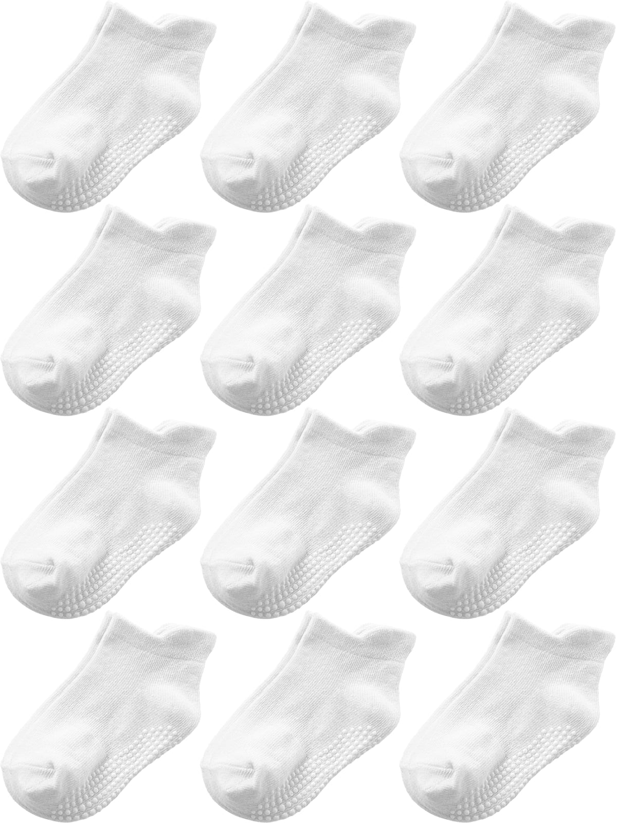 Baby Toddler Socks Grip Non Slip Boys Girls Kids Cotton 12 Pack Ankle Socks
