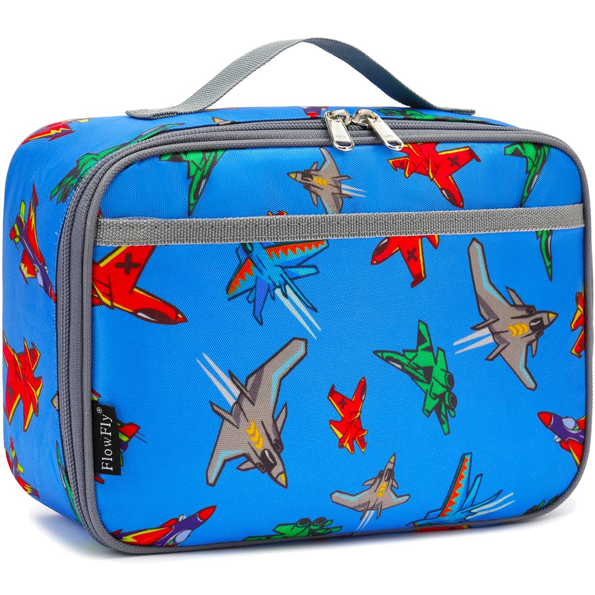 FlowFly Kids Lunch box Insulated Soft Bag Mini Cooler Back to School Thermal Meal Tote Kit for Girls, Boys, Car