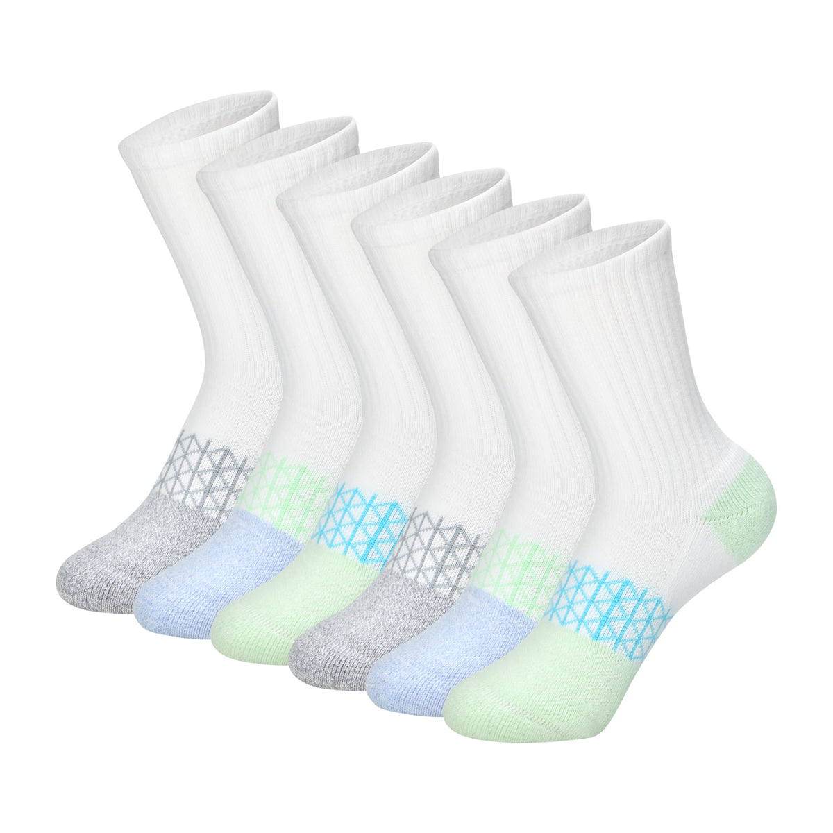 Hanes girls Socks Pack, Ankle, Crew, No Show 6 Pairs, Absolute Active Cushioned Ankle Socks for Girls