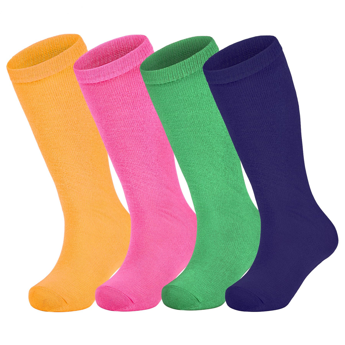 Zando 4 Pairs Kids Soccer Socks Athletic Youth Boys Girls Knee High Socks