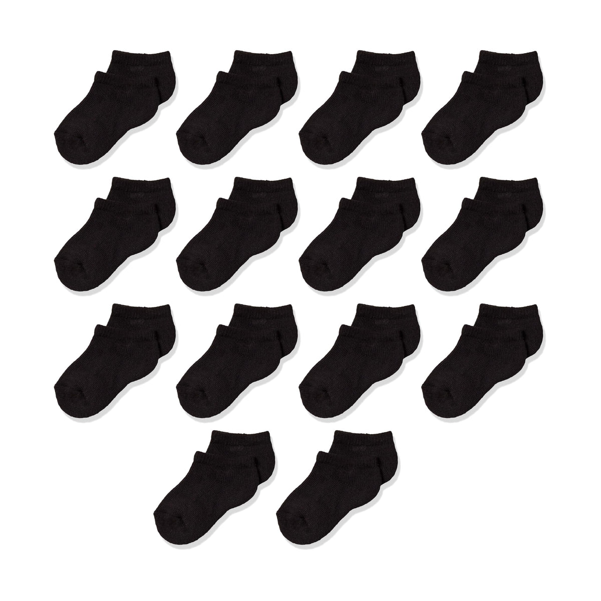 Amazon Essentials Unisex Kids and Toddlers' Cotton Low Cut Ankle Socks, 14 Pairs
