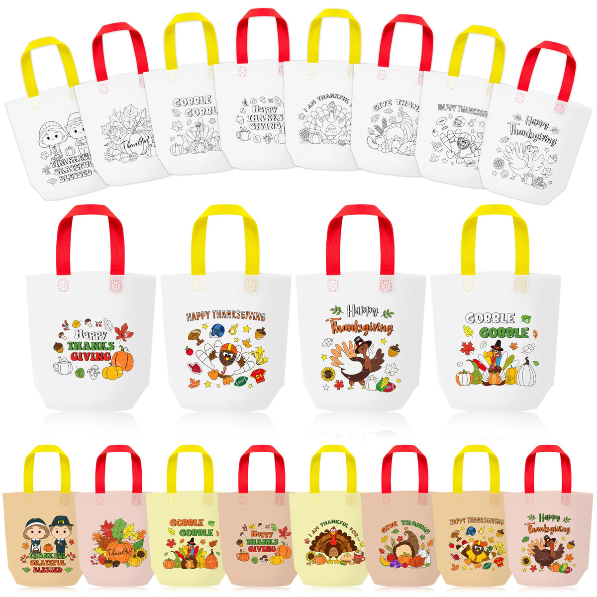 24Pcs Cartoon Coloring Goodie Bags for Kids Party Favor Classroom Reward