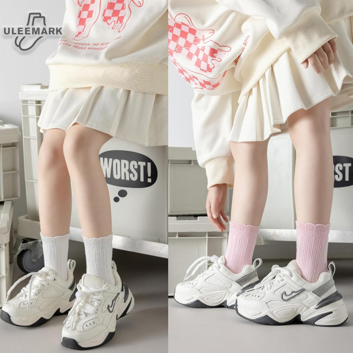 Girl Ruffle Socks, 6 Pairs, 4T-10T, Frilly Dress Crew Socks