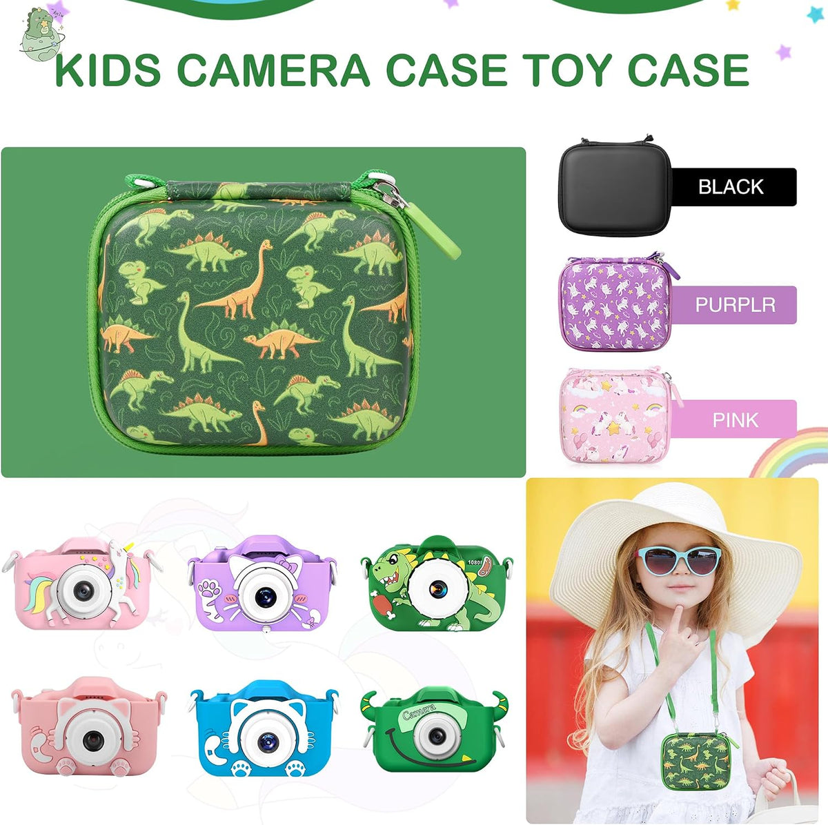 Kids Camera Case for Goopow/Seckton/Mgaolo/HOOMOON Child Digital Camera Toy
