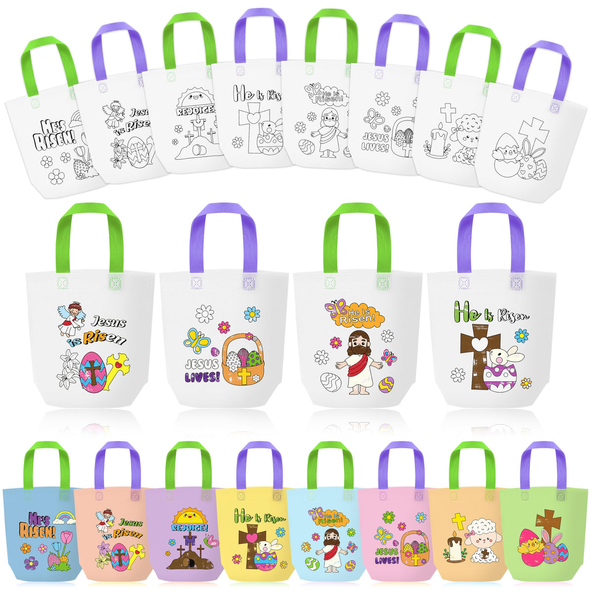 24Pcs Cartoon Coloring Goodie Bags for Kids Party Favor Classroom Reward