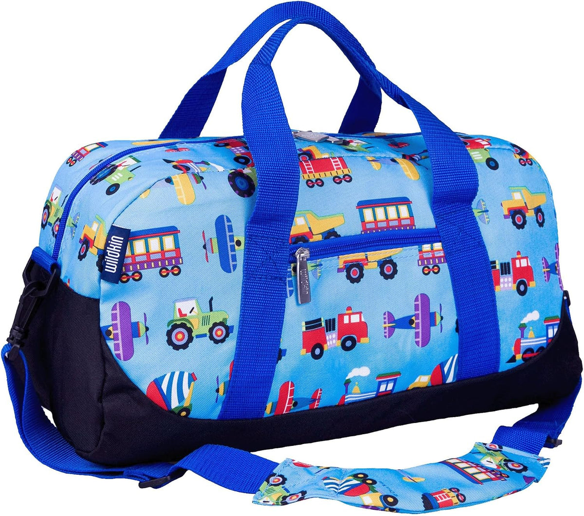 Wildkin Overnighter Duffel Bag for Kids, Trains, Planes, and Trucks