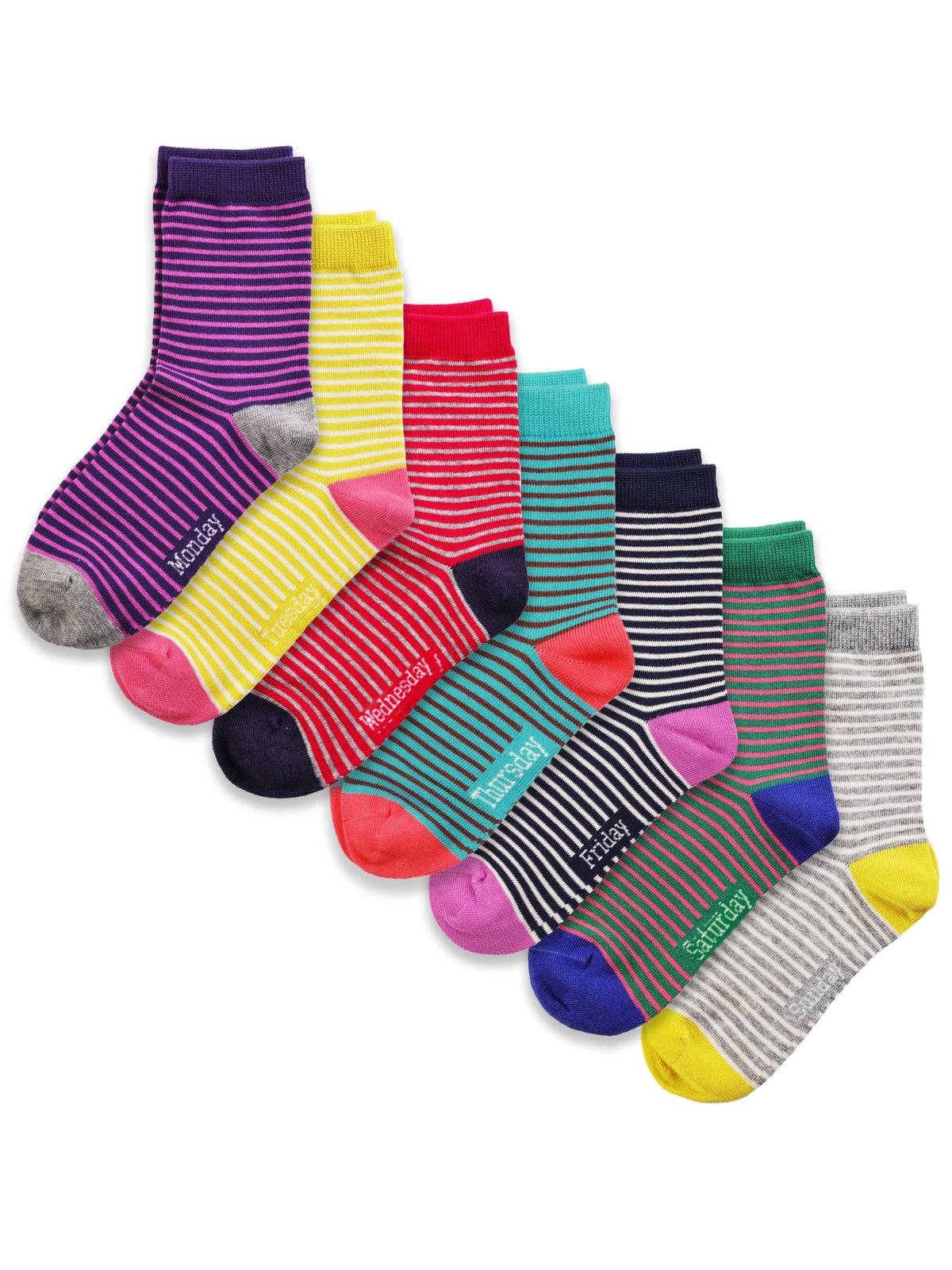 COTTON DAY 7 Days of the Week Kids Girls Cute Fashion Design Socks Gift Box