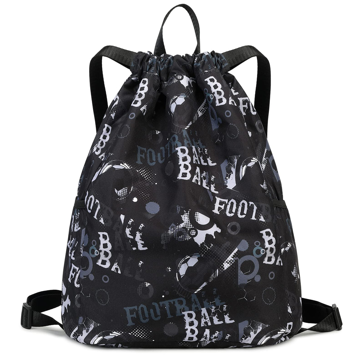 Children Boy Girl Ocean Shark Print Drawstring Backpack Outdoor Casaul Portable Shoulder Bag Swim Gymsack Sack Pack Dark Blue