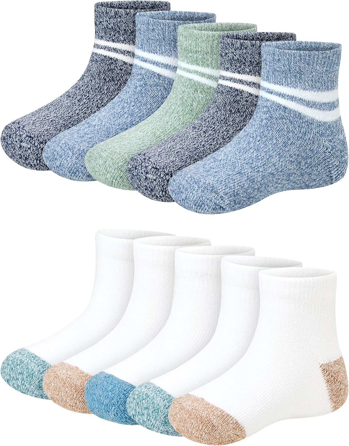 Hanes Baby Ankle and Low Cut Socks, 12-pack, Pure Comfort Socks for Infant & Toddler Girls and Boys - Organic Cotton Blend
