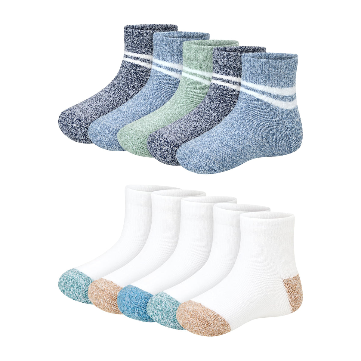 Hanes Baby Ankle and Low Cut Socks, 12-pack, Pure Comfort Socks for Infant & Toddler Girls and Boys - Organic Cotton Blend