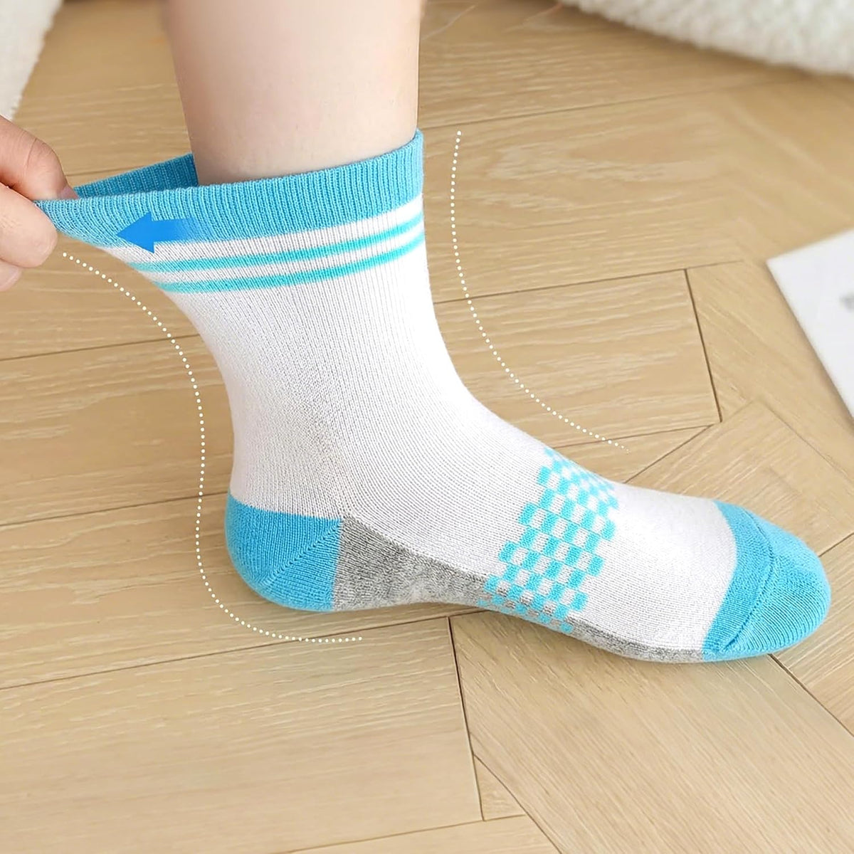 12 Pairs Girls Crew Socks,Kids Athletic School Socks Ages 2-14