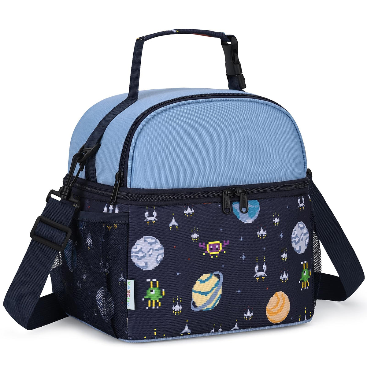 VASCHY Lunch Box Bag for Kids, Insulated Lightweight Lunch Box Tote for Toddler Girls School Daycare Kindergarten Pink Dino Print