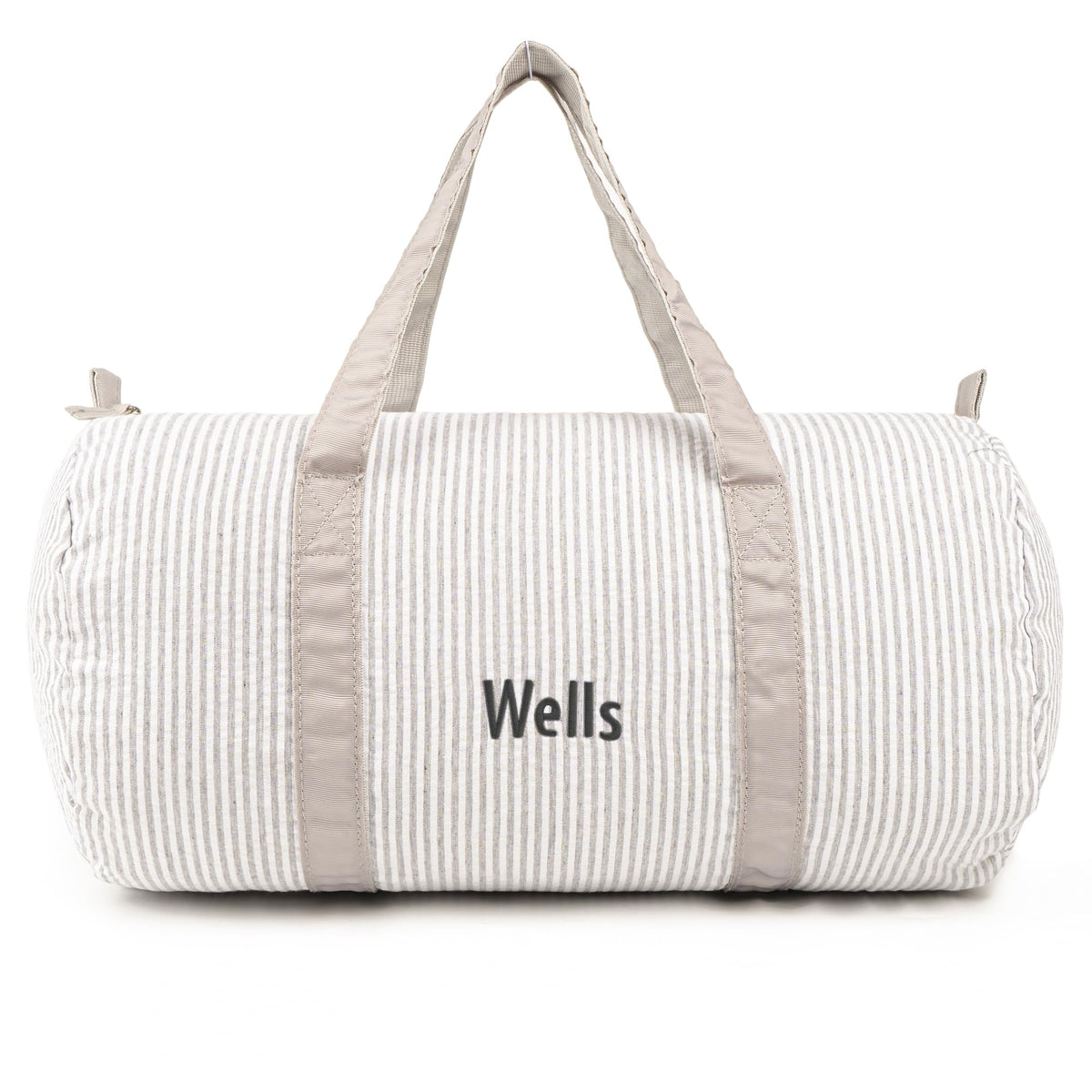 MT WORLD Personalized Duffle Bag for Kid Seersucker Cloth Overnight Duffel Bag with Name Toddler Travel Bag Custom Weekender Bag Child Small Sports Gym Ballet Dance bag Little Girls Boys (Light Blue)