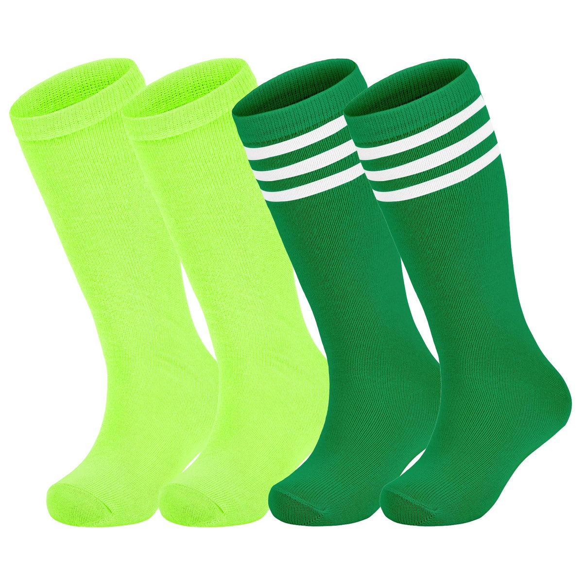 Zando 4 Pairs Kids Soccer Socks Athletic Youth Boys Girls Knee High Socks