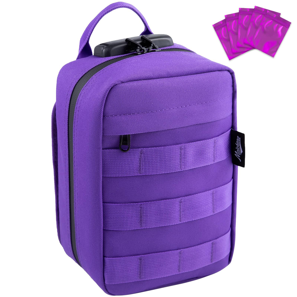Smell Proof Bag with Combination Lock Travel Medicine Lock Box Carbon Lined Tactical Molle Pouch Mini Money Organizer Container Case