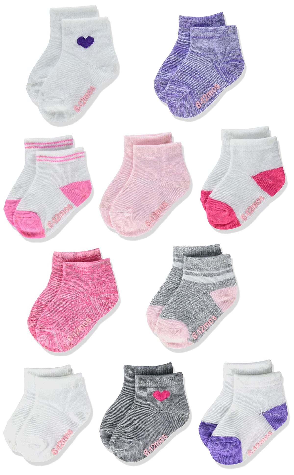 Hanes Baby And Toddler Socks, Non-slip Grip Ankle Socks, Boys' and Girls', Multipacks