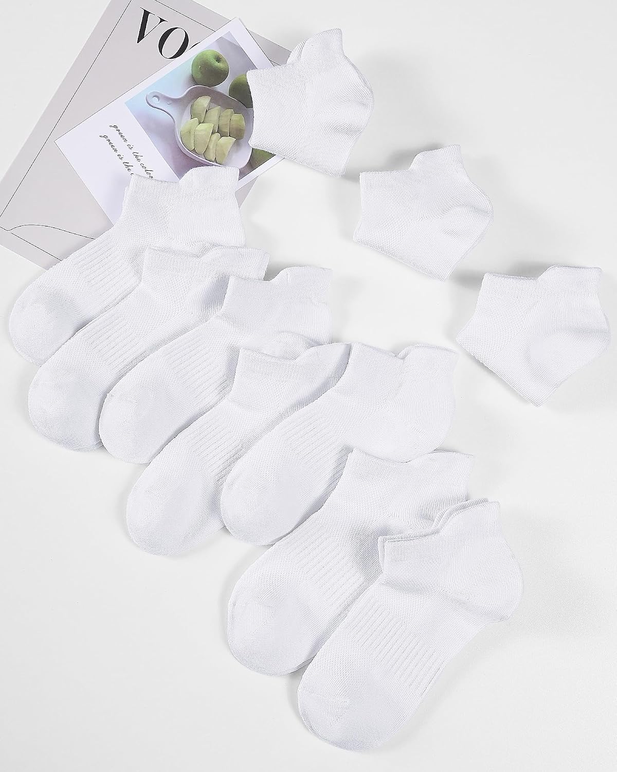 Somaibo 10 Pairs Kids Socks for Boys Girls Low Cut Athletic Ankle Socks