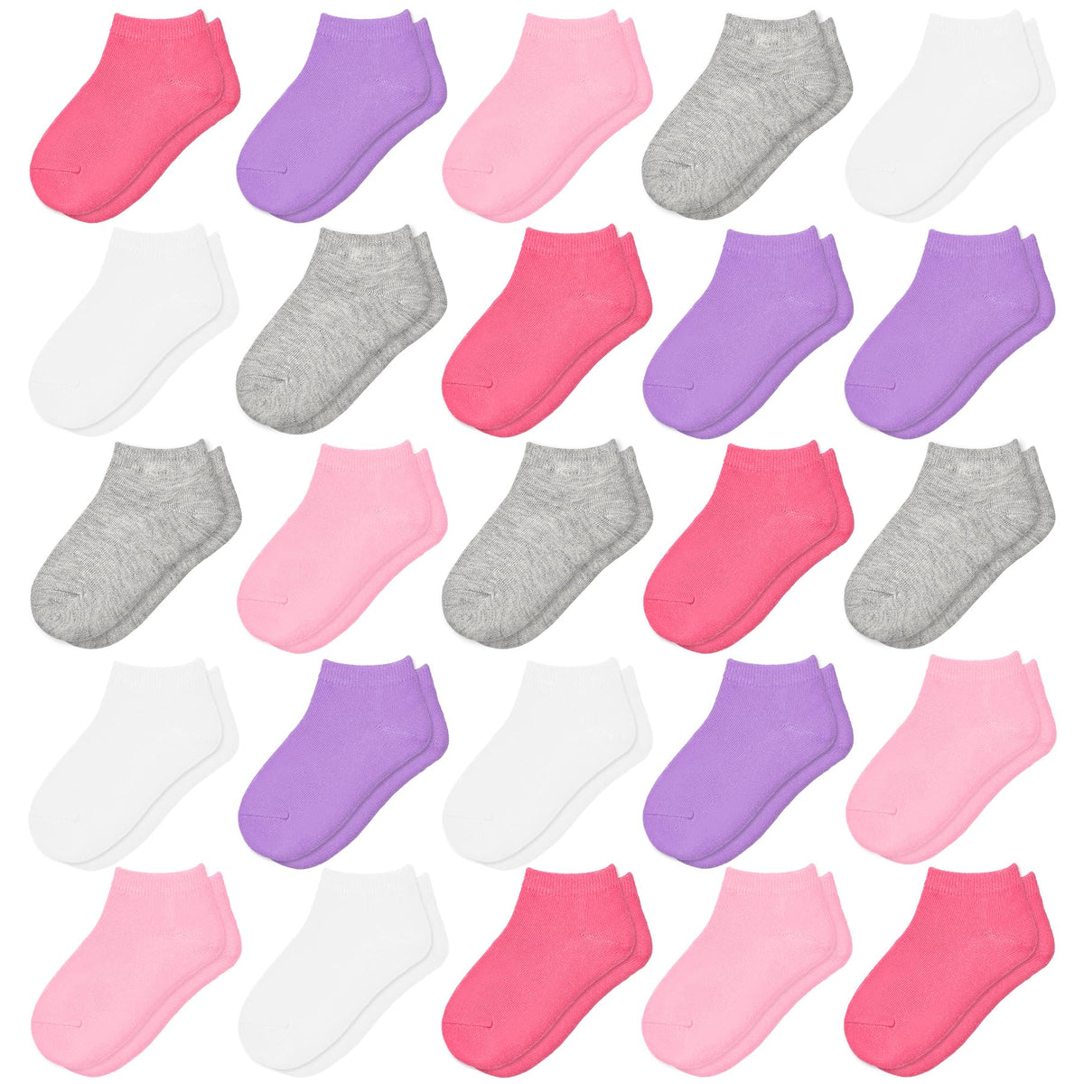 25 Pairs Toddler Girls Ankle Socks Soft Low Cut for Kids Aged 1-14