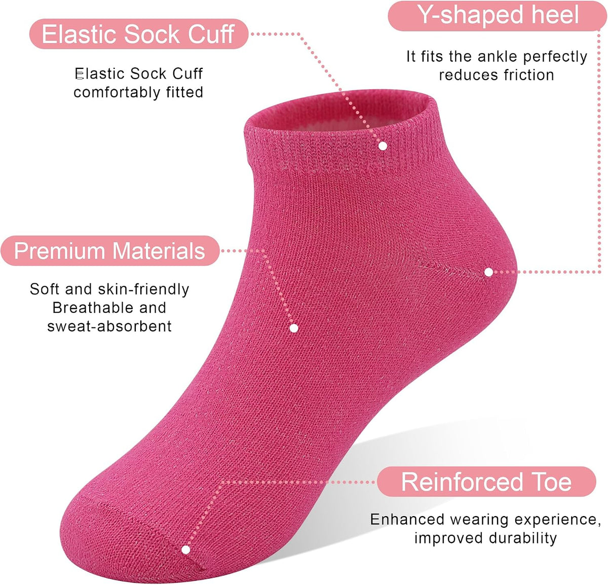ZERULETS 20 Pairs Girls Socks, Toddler Kids Ankle Low Cut Socks Aged 1-13