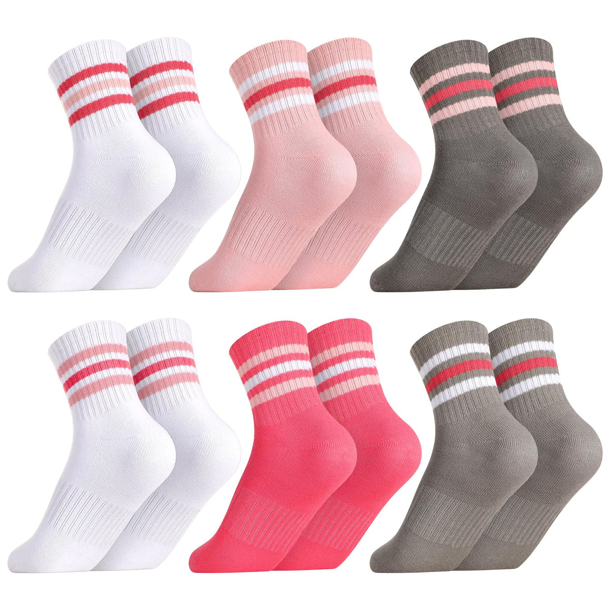 Kids Athletic Crew Socks for Girls Boys with Funny Prints