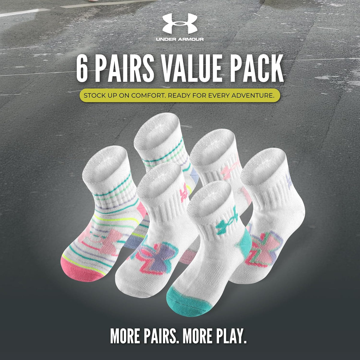 Under Armour girls Multi Pack Quarter Sock