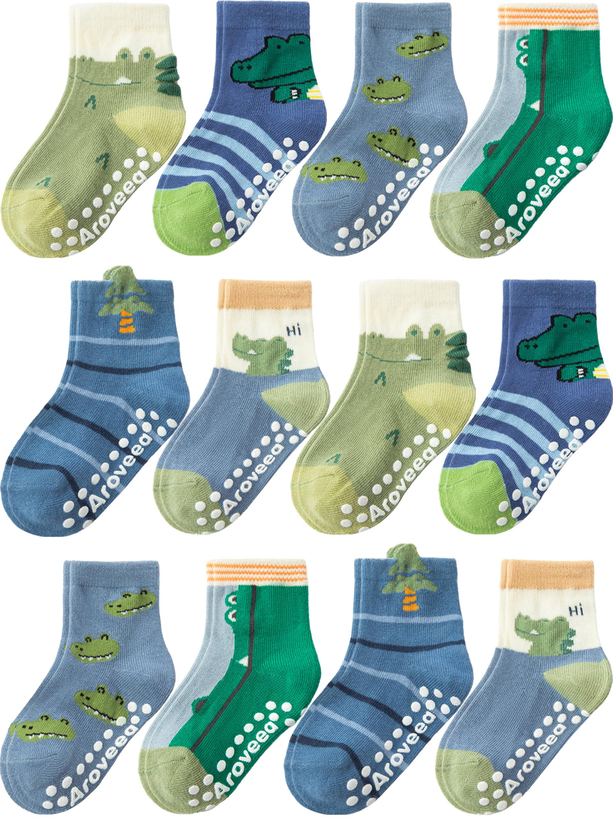 Baby Toddler Socks Grip Non Slip Boys Girls Kids Cotton 12 Pack Ankle Socks
