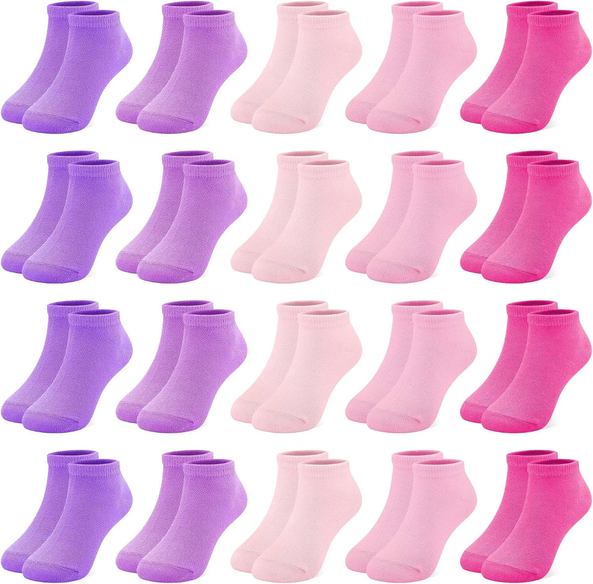 ZERULETS 20 Pairs Girls Socks, Toddler Kids Ankle Low Cut Socks Aged 1-13