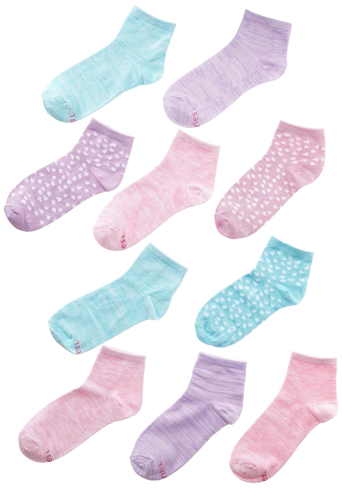 Hanes girls Comfortsoft Ankle Socks, Soft Stretch Socks for Girls, Assorted, 10-pair Pack