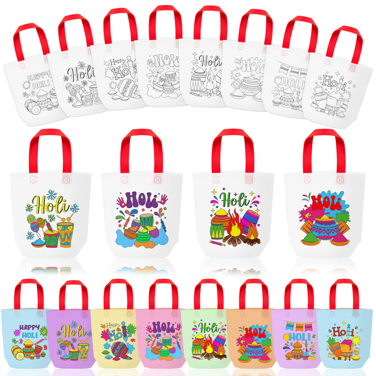 24Pcs Cartoon Coloring Goodie Bags for Kids Party Favor Classroom Reward
