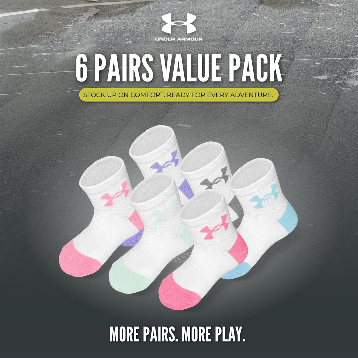 Under Armour girls Multi Pack Quarter Sock