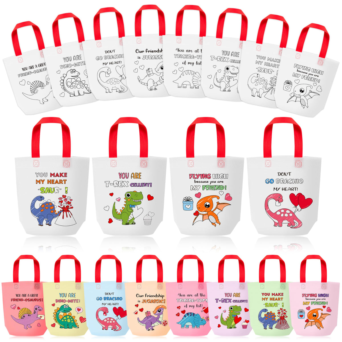 24Pcs Cartoon Coloring Goodie Bags for Kids Party Favor Classroom Reward
