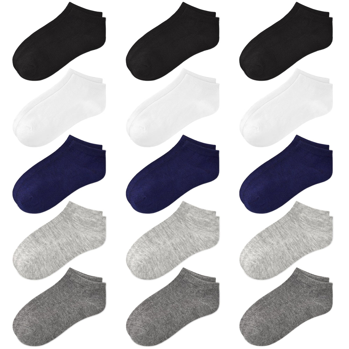 GENTABY 15 Pairs Toddler Socks for Kids Boys Low Cut Ankle Socks 1-13 Years