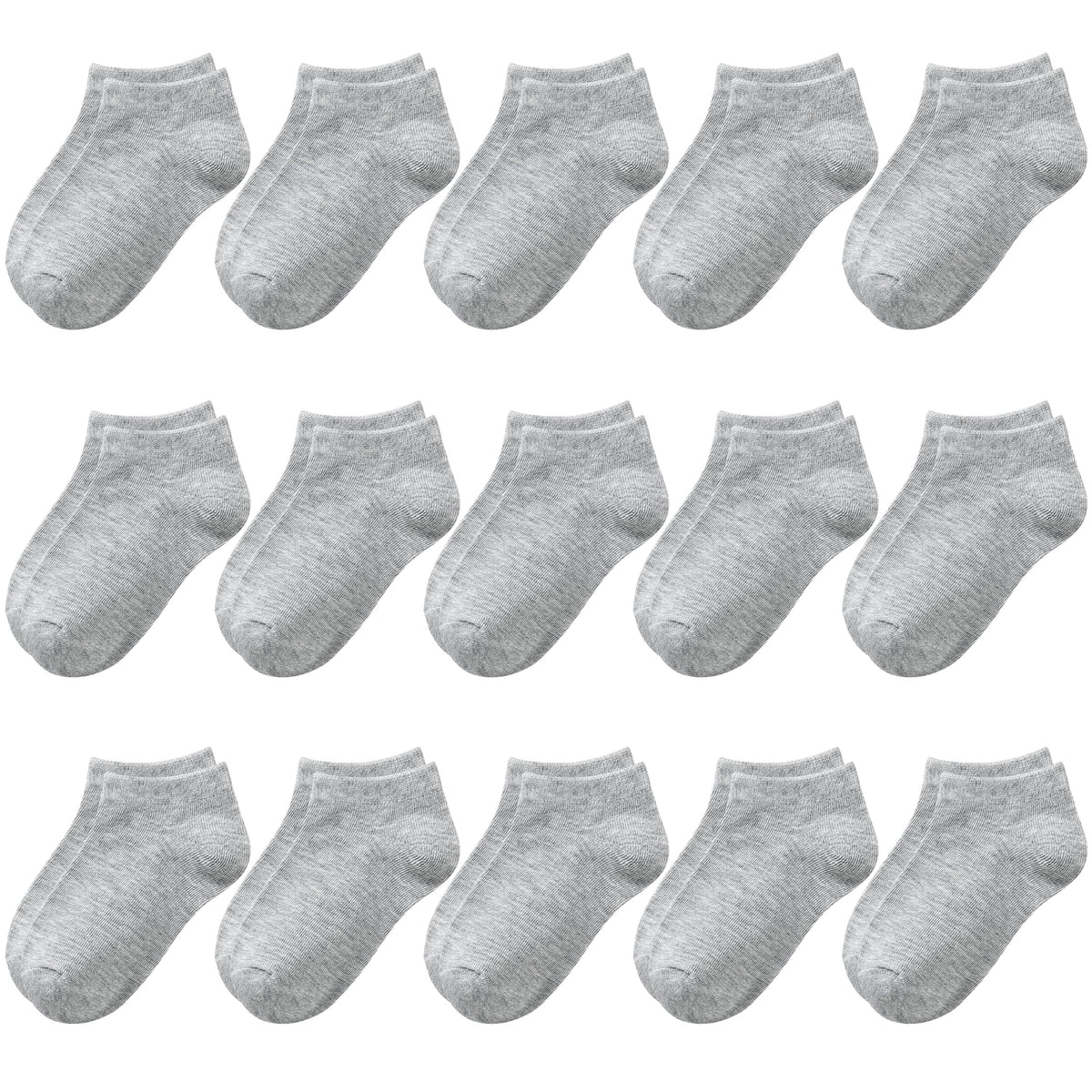 BOOPH 15Pcs Kids Socks for Boys Girls Cushion Low Cut Athletic Ankle Socks