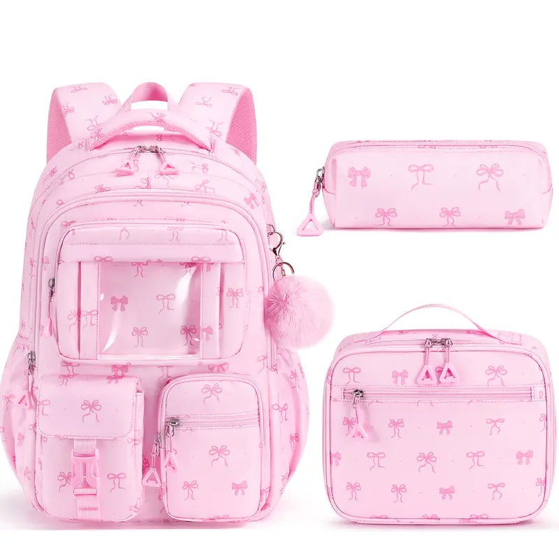 Fimibuke 3PCS Waterproof Backpack for School,Oxford Cloth Bookbag Set with Lunch Box & Pencil Case,school bag for Elementary Middle High School,Back to School Gift,Birthday's Gift